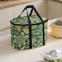 Sac de transport personnalisé pour autocuiseur avec imprimé botanique tropical de feuilles et de fruits, fermeture éclair et poignées de transport
