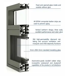 Global Hot Sale American Style Haus Design Interieur Panorama Doppel glas Schwarz Aluminium legierung Flügel Erker Fenster