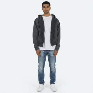 Sweat à capuche personnalisé pour hommes High Street 370GSM Monkey Washed Sweats à capuche surdimensionnés en éponge française Vintage Wash pour hommes - Product Image 1