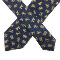 Cravate homme bleu foncé slim 7 cm motif animal marin magnifique en microfibre polyester tissé formel cravate personnalisée pour homme Chine crabe