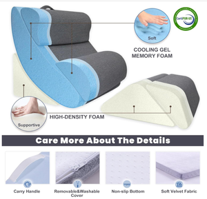 Juego de 6 Almohadas Ortopédicas de Espuma Viscoelástica de 22 Pulgadas de Ancho para Dormir, Alivio del Dolor de Hombros, Cabeza, Espalda, Rodillas, Cuello y Piernas Después de una Cirugía - Product Image 5