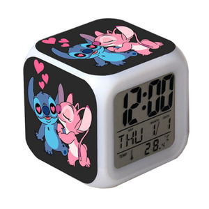 Reloj <span class=keywords><strong>despertador</strong></span> Digital con luz LED <span class=keywords><strong>de</strong></span> Bola <span class=keywords><strong>de</strong></span> Dragón, accesorio moderno con diseño <span class=keywords><strong>de</strong></span> cubo, <span class=keywords><strong>Stitch</strong></span>, Lilo, dibujos animados, para estudio - Product Image 1