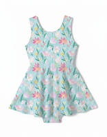 Traje de Baño Puresun OEM para Niñas, Ropa de Playa para Niños, Traje de Baño de Una Pieza con Falda y Lazo Grande en la Espalda para Bebés