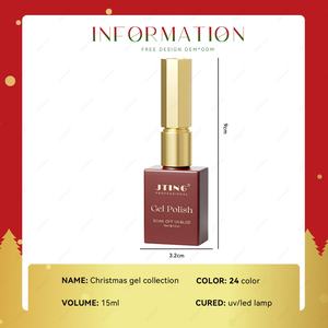 JTING Free Design 24colors Christmas Gel Polish Set <b>Box</b> Collection OEM/ODM Uv Gel Nail Polish Set Hema TPO Free Salon Nail - Product Image 2