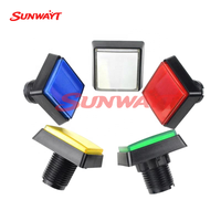 Boutons poussoirs lumineux carrés de 51*51mm en plastique coloré LED 12V pour machines de jeux d'arcade à monnayeur