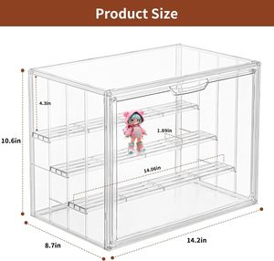 Custom Luxury Toy Display <b>Action</b> <b>Figure</b> Box Stackable Foldable Transparent PET Anime <b>Figure</b> Blind Box Cases Organizer - Product Image 4
