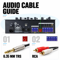VOXFULL M6USB Mixeur DJ professionnel 4 canaux avec entrées audio USB, Bluetooth, phono, ligne et micro, sortie équilibrée