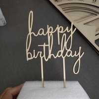Joyeux anniversaire gâteau Topper numéro étiquette doré Dessert Table habiller anniversaire artisanat décoration de gâteau en bois