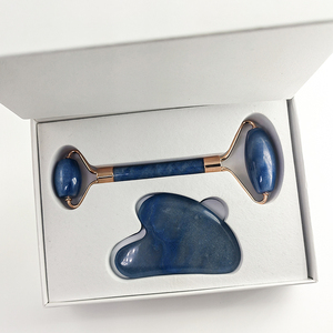 Ensemble de rouleaux de jade et de gua sha avec boîte, magnifique ensemble de rouleaux de jade pour le visage, ensemble de rouleaux de quartz rose - Product Image 2