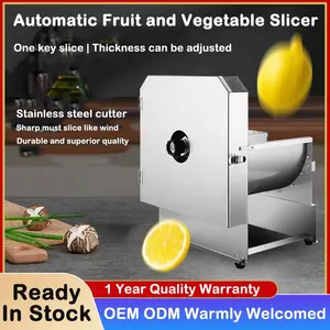 Commercial Auto Slicer Stainless Steel Fruit Vegetable Slicer Adjustable Thickness Home Slicer