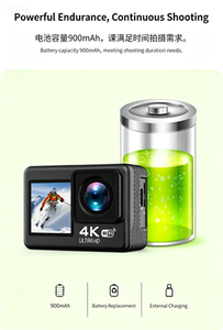 กล้องแอคชั่นกันน้ำ CMOS 4K HD บันทึกภาพมุมกว้าง 170 องศา สำหรับกิจกรรมกลางแจ้ง พร้อมอุปกรณ์เสริม หน้าจอ LCD หมุนได้ 2.0 นิ้ว ป้องกันการสั่นไหว - Product Image 6