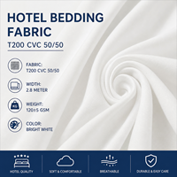 Tissu de literie d'hôtel CVC50/50, 200TC, largeur 2,8 m, tissu de drap en polyester et coton pour linge d'hôtel