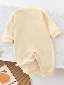 Tutina per Neonati Primavera e Autunno, Abbigliamento Classe A, Puro Cotone, Unisex, Pagliaccetto Senza Cuciture con Spalle Aperte - Product Image 4