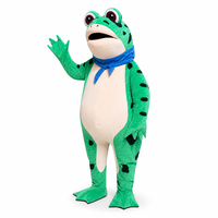 Costume de film TV gothique amusant, tête en mousse légère + haut en peluche courte, taille unique adulte, vert/rouge, pour Halloween et marketing de rue