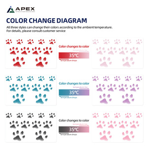 <span class=keywords><strong>Tatuaggio</strong></span> Temporaneo Termocromico a Forma di Zampa di Gatto 100x60mm, Adesivo Reattivo al Calore per Amanti dei Gatti, 3 Colori - Product Image 2