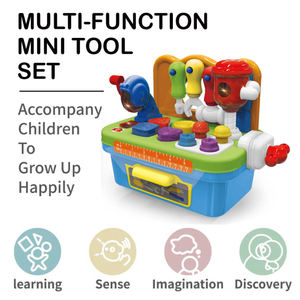 Établi de construction pour atelier de simulation pour enfants, trieur de formes de jouets, mini kit d'<span class=keywords><strong>outils</strong></span>, banc d'<span class=keywords><strong>outils</strong></span> pour bébé, ensemble de jeu avec sons et lumières - Product Image 2
