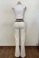 Ensemble de survêtement pour femmes avec logo personnalisé, veste polo à demi-zip, pantalon, automne, ensembles de sport pour filles de grande taille, vêtements de golf, saison d'automne