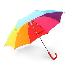 8K Manual Open J Handle Rainbow Kid Umbrella