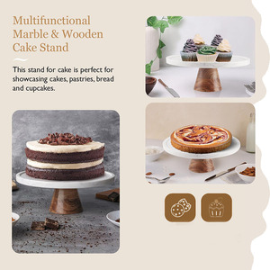 <span class=keywords><strong>2</strong></span> dalam 1 gunakan tiang kue kayu akasia dan pajangan kue bulat 11 inci untuk pernikahan, pesta, penghangat rumah - Product Image 4