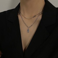 Nouveau design, collier double couche pour clavicule, simple et élégant, accessoires de marque superposables