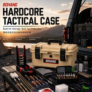 Bohang Tool Box Sand Colored Durable <b>Hard</b> Handle Storage <b>Case</b> For Mechanical Use - Product Image 2