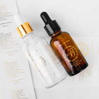 Papier d'étiquette ronde en vinyle transparent personnalisé feuille d'or autocollant adhésif pour parfum, cosmétiques et bouteilles cosmétiques