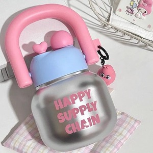 Happy Supply Chain Water Bottle 500Ml Bpa Free Portable Travel Cup For Women With Straw - Product Image 2