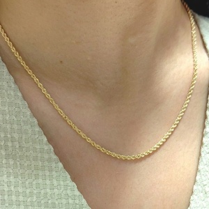 สร้อยคอเชือกทองคำแท้ 18K ยี่ห้อ Xinfly รุ่น AU750 ขนาด 1.9 มม.-6.0 มม. ปรับขนาดได้ สลักโลโก้ได้ สไตล์อิตาลี ขัดเงาอย่างดี สำหรับผู้ชายและผู้หญิง - Product Image 6