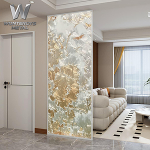 Paravent artistique en verre émaillé fait main sur mesure, du sol au <span class=keywords><strong>plafond</strong></span>, avec cadre métallique pour projets de design d'hôtels, villas et clubs - Product Image 3