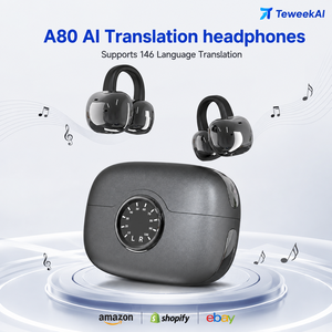 Audífonos Profesionales A80 con Traductor IA, 146 Idiomas, <span class=keywords><strong>Interpretación</strong></span> Simultánea, Auriculares Inalámbricos Bluetooth Pro, Nuevo - Product Image 1
