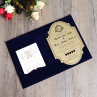 Invitaciones de Lujo con Estampado en Relieve, Folleto de Tapa Dura de Terciopelo, Tarjetas de Invitación de Boda Acrílicas con Impresión Personalizada