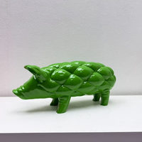 Ornement Artisanal Moderne Minimaliste en Résine, Modèle Cochon de Dessin Animé, 30 cm, Décoration de Bureau, Chambre d'Enfant, Décoration Intérieure, Cadeau