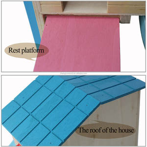 Gran Hamaca Moderna de Madera para Cobayas y Hámsters con Escaleras, Divertida Escalera de Escalada, Tobogán, Escondite Sólido con Patrón y Accesorios - Product Image 3