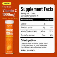 Comprimés effervescents de vitamine C, calcium, magnésium et zinc 1000mg – Complément immunitaire