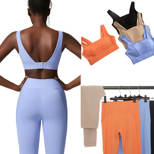<span class=keywords><strong>Ensemble</strong></span> de vêtements de sport de yoga mince pour femmes Soutien-gorge et pantalon 2 pièces pour le yoga et l'exercice - Product Image 4