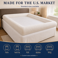 Drap de lit à bordure haute personnalisé en sherpa rembourré de 6 pouces, marque privée, vente en gros OEM, tailles US Twin, Queen, King