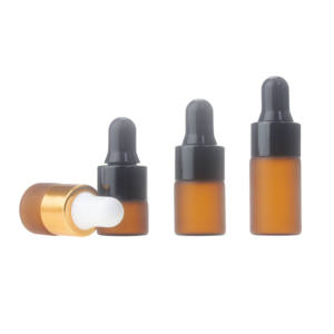 Flaconi contagocce olio essenziale uso vetro ambra e smerigliato trasparente 1ml 2ml 3ml cartone per la cura personale disponibili 300 pezzi fiale - Product Image 5