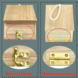 Houten Vogelhuisjes Met Acryl Lanyard Buiten Hangende Vink Bluebird Kardinalen Vogelhuisje - Product Image 4