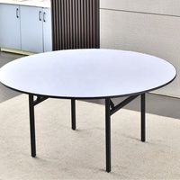 Beliebte 5FT 60 Zoll Hotel Café Restaurant Outdoor Esstische Klappbare Holz-Bankett-Partytische