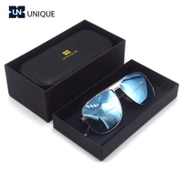 Vente en gros d'ensemble d'étuis à lunettes en velours de luxe personnalisé boîtes de lunettes à bas quantité minimale de commande avec logo d'emballage de lunettes de soleil