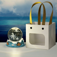 Veilleuse Boule de Cristal 3D Gravée au Laser, USB, Effet Océan Lumineux et Changeant de Couleur, Décoration de Bureau, Cadeau