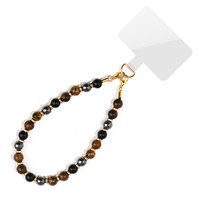 Cordon de téléphone perlé multicolore en pierres précieuses naturelles rondes, breloque de téléphone perlée, bijoux personnalisés OEM ODM en gros