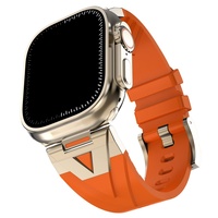 Compatible pour Apple Watch Series 10 Bandes Style Militaire Fermoir en Métal Bracelet en Silicone pour IWatch Remplacer le Bracelet de Montre