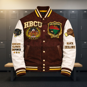 Chaqueta Varsity Ligera para Hombre HBCU - Logotipo Frontal Personalizable, Ecológica, Transpirable y de Secado Rápido, Ajuste Cómodo - Product Image 3