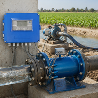 Débitmètre à ultrasons en ligne SS316L à bride pour la mesure précise des eaux usées des stations d'épuration et des conduites de rejet