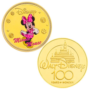6 designs de pièces de monnaie commémoratives en or plaqué or double face, style dessin animé américain, Donald Duck, <span class=keywords><strong>Minnie</strong></span> Mouse, Goofy, style anime - Product Image 4