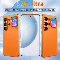 Smartphone S26 Ultra 5G Android 16 Layar LCD 7,3 Inci 120Hz RAM 16GB ROM 1TB Kamera 108MP Layar Belakang Dual SIM 8000mAh Ponsel Bebas Operator