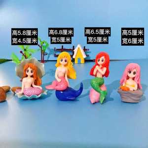Figura en miniatura de sirena, decoración de plástico para acuario, adorno artesanal para pecera, figurita decorativa - Product Image 3