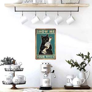 Lustiges 'Show Me Your Tito's' Schwarzes Poster Männerhöhle-Schild Vintage Bar-Schild Wanddekoration Aluminium-Druck 30,5 cm x 20,3 cm - Product Image 5