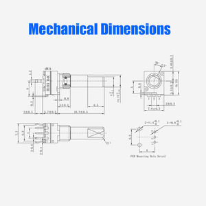 Beelee R08712NO potentiomètre rotatif SMT 6 broches 8mm <span class=keywords><strong>ceinture</strong></span> unique IP67 étanche DC10V AC50V alliage métallique - Product Image 5